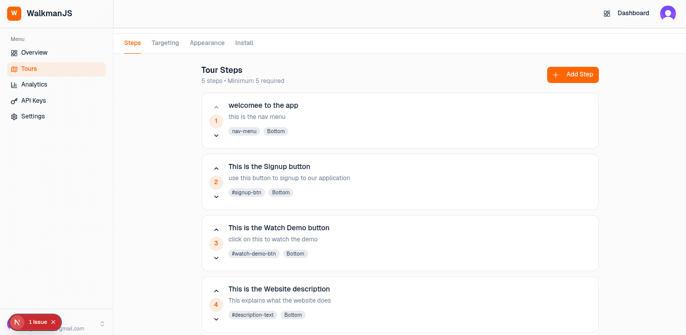 Configure Your Steps
